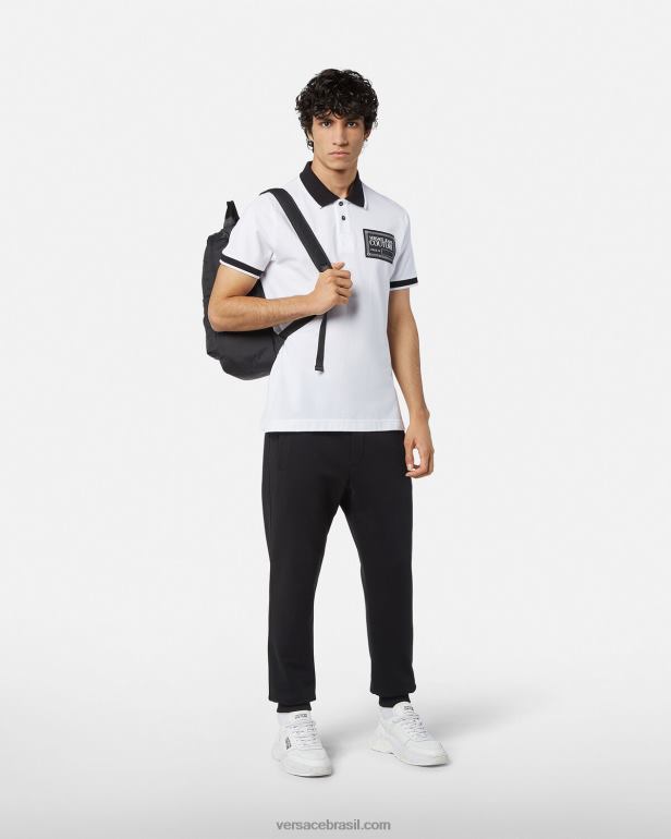 roupas P2TX2437 Versace calça de moletom com logotipo ouro Preto homens