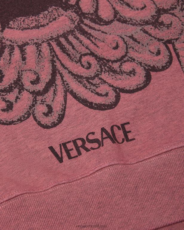 roupas P2TX1416 Versace moletom com capuz la maschera rosa homens