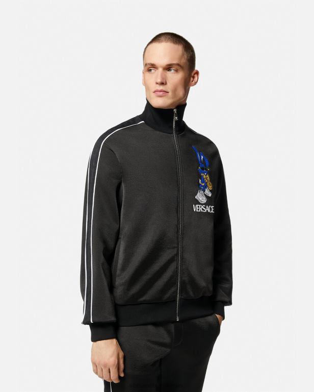 roupas P2TX1418 Versace moletom de coelho do festival da primavera preto homens