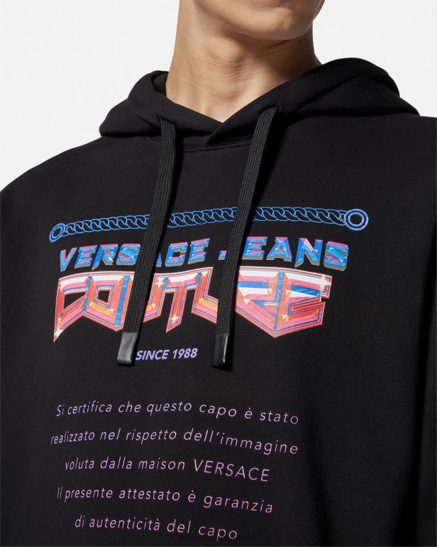 roupas P2TX2366 Versace moletom com logotipo de garantia preto homens