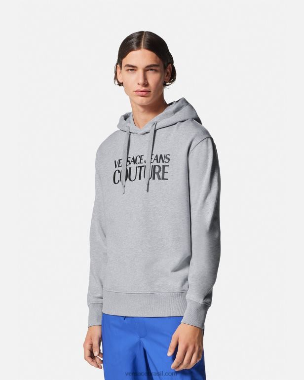 roupas P2TX2378 Versace moletom com logotipo cinza homens