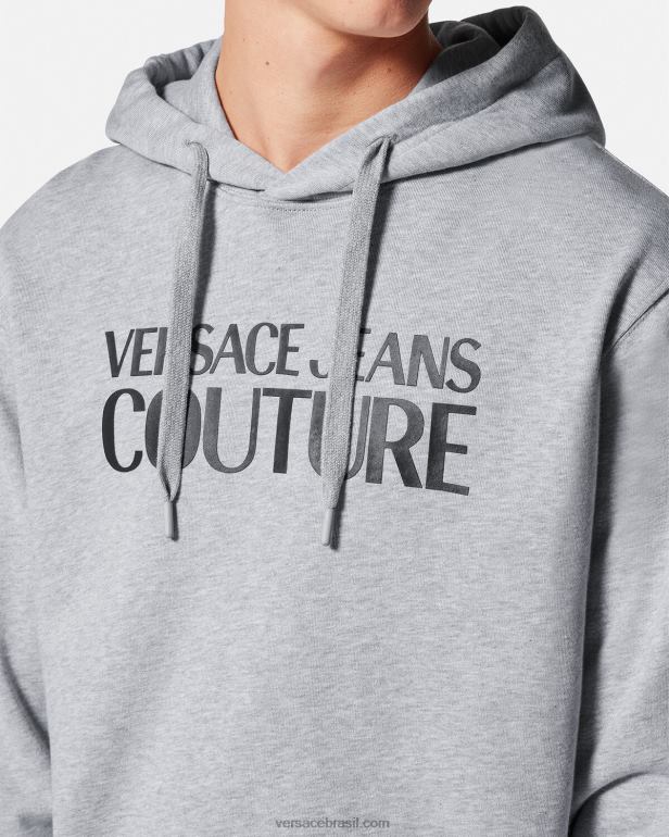 roupas P2TX2378 Versace moletom com logotipo cinza homens