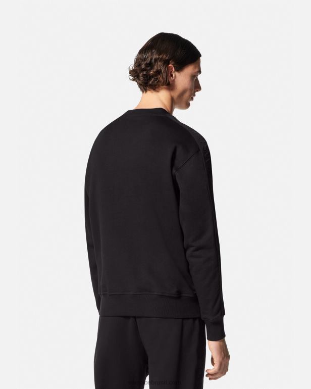 roupas P2TX2410 Versace moletom com logotipo preto homens