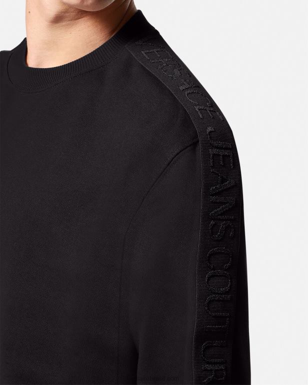 roupas P2TX2410 Versace moletom com logotipo preto homens