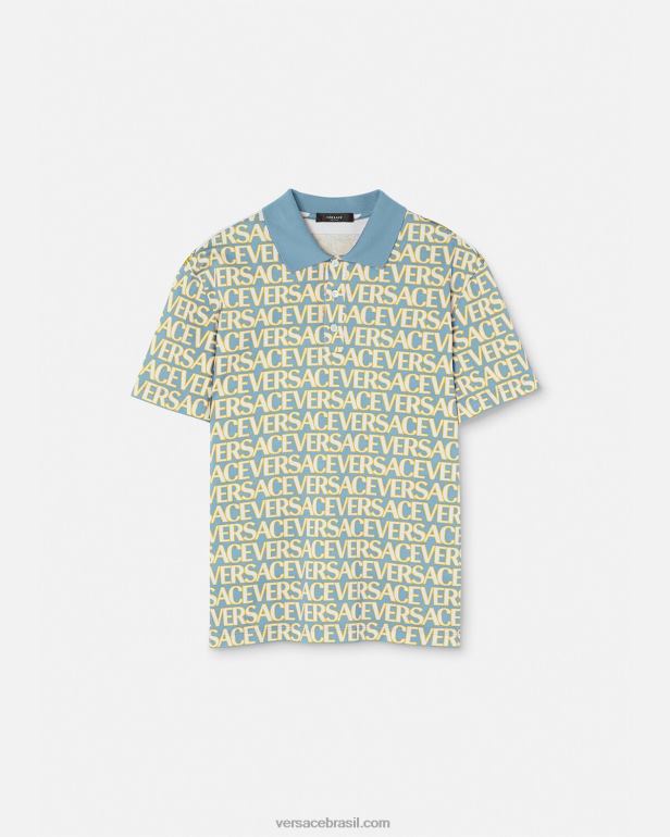 roupas P2TX1355 Versace polo manga curta imprimir homens