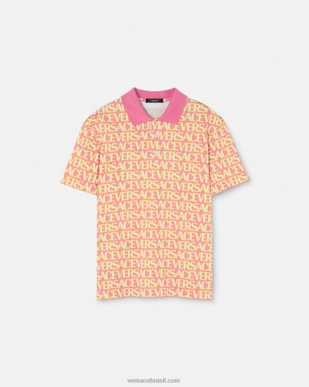 roupas P2TX1356 Versace polo manga curta imprimir homens