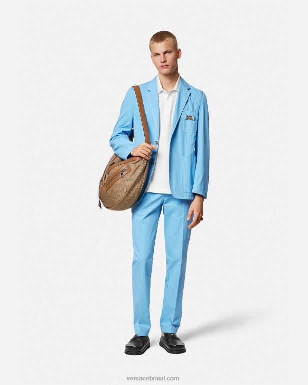 roupas P2TX1361 Versace camisa polo com logo barroco concha branco homens