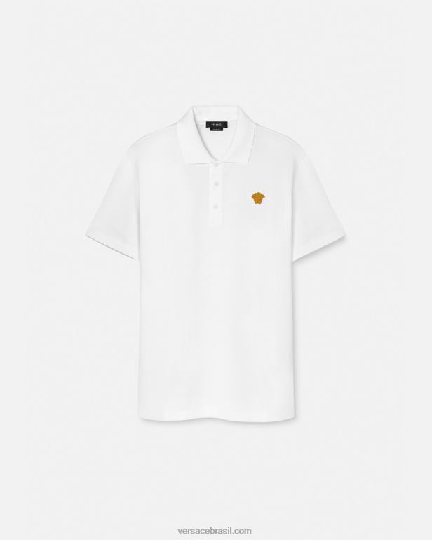 roupas P2TX1372 Versace camisa polo manga curta medusa branco homens