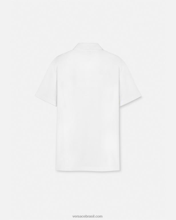 roupas P2TX1372 Versace camisa polo manga curta medusa branco homens