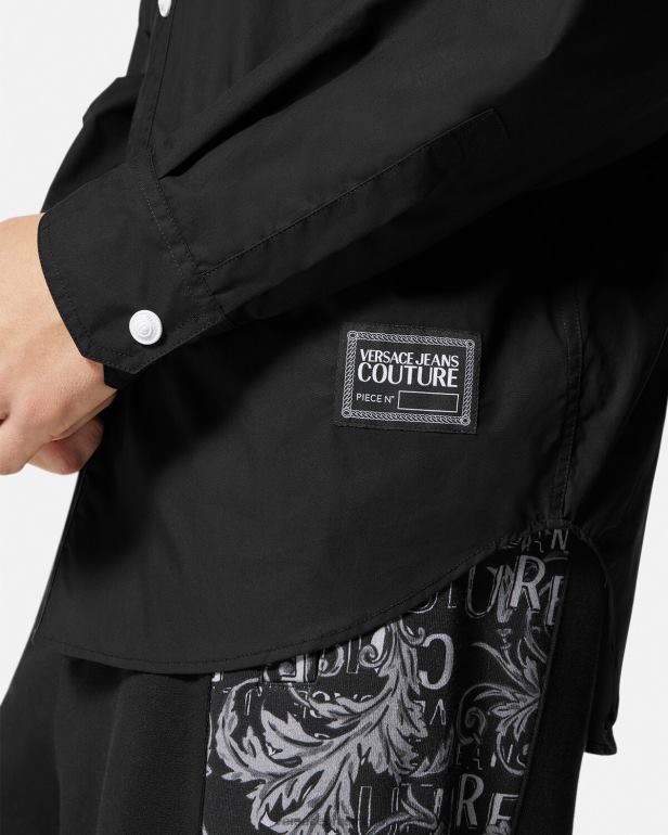 roupas P2TX2401 Versace camisa com logotipo de número de peça preto homens