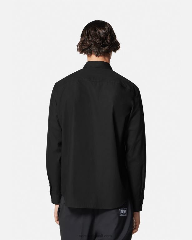 roupas P2TX2402 Versace camisa com emblema v ouro Preto homens