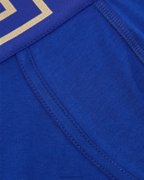 roupas íntimas e moda praia P2TX1757 Versace troncos de fronteira greca azul homens