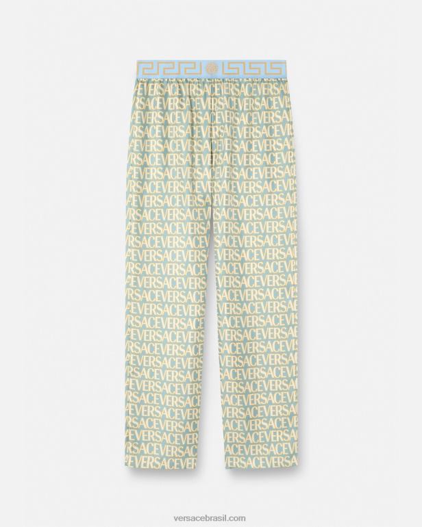 roupas íntimas e moda praia P2TX1730 Versace toda calça de pijama imprimir homens