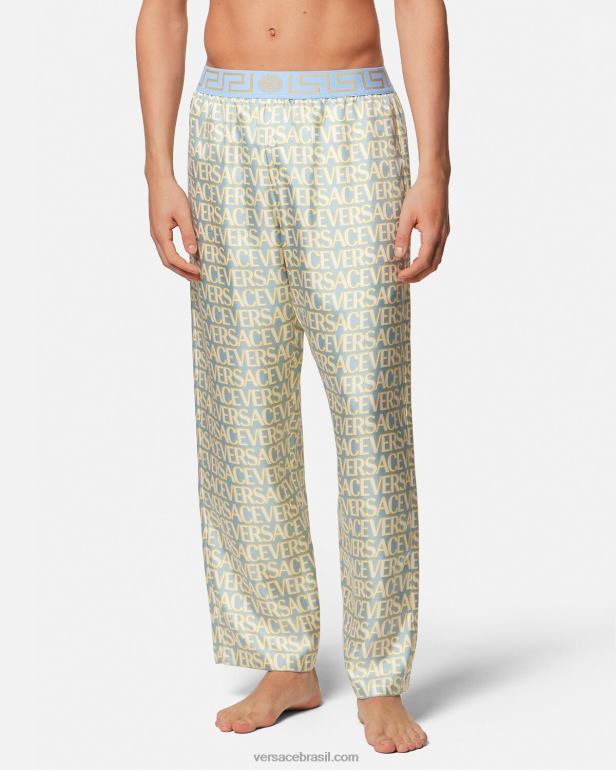 roupas íntimas e moda praia P2TX1730 Versace toda calça de pijama imprimir homens