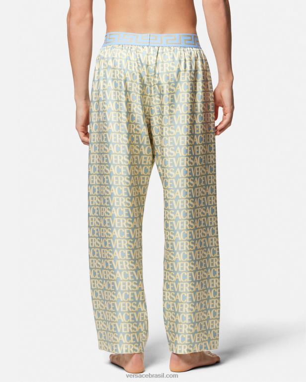 roupas íntimas e moda praia P2TX1730 Versace toda calça de pijama imprimir homens