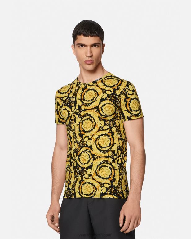 roupas íntimas e moda praia P2TX1731 Versace camiseta barroco imprimir homens