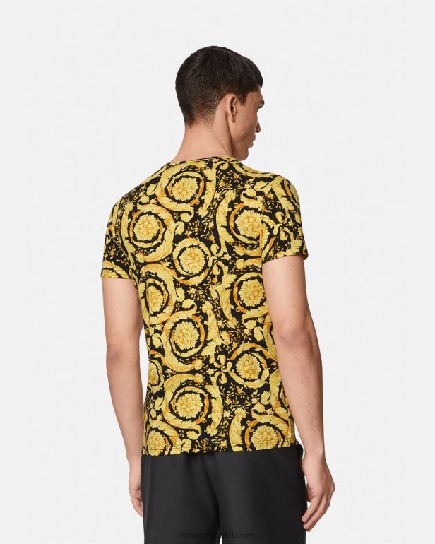 roupas íntimas e moda praia P2TX1731 Versace camiseta barroco imprimir homens