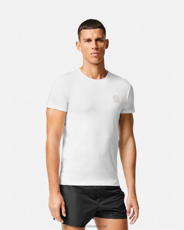 roupas íntimas e moda praia P2TX1733 Versace camiseta medusa branco homens