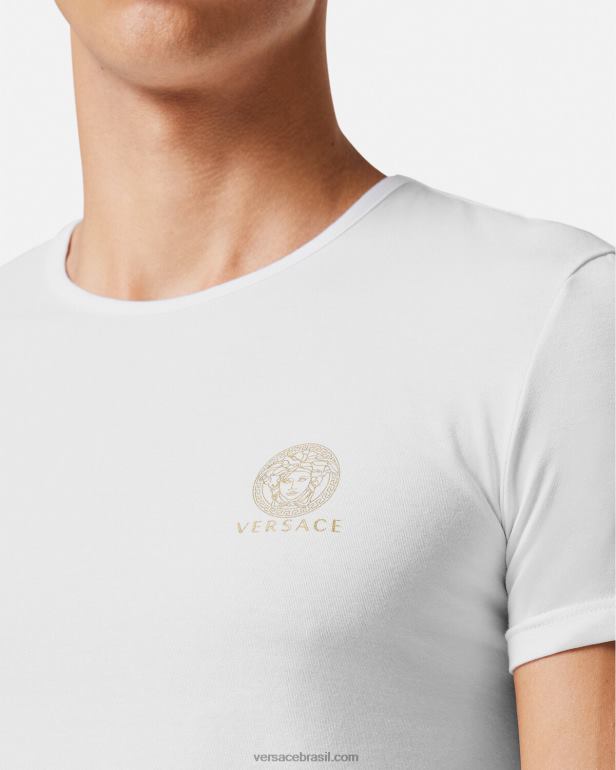 roupas íntimas e moda praia P2TX1733 Versace camiseta medusa branco homens