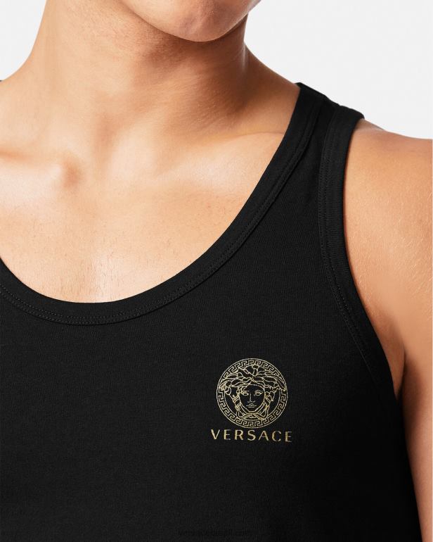 roupas íntimas e moda praia P2TX1734 Versace camiseta sem mangas medusa preto homens