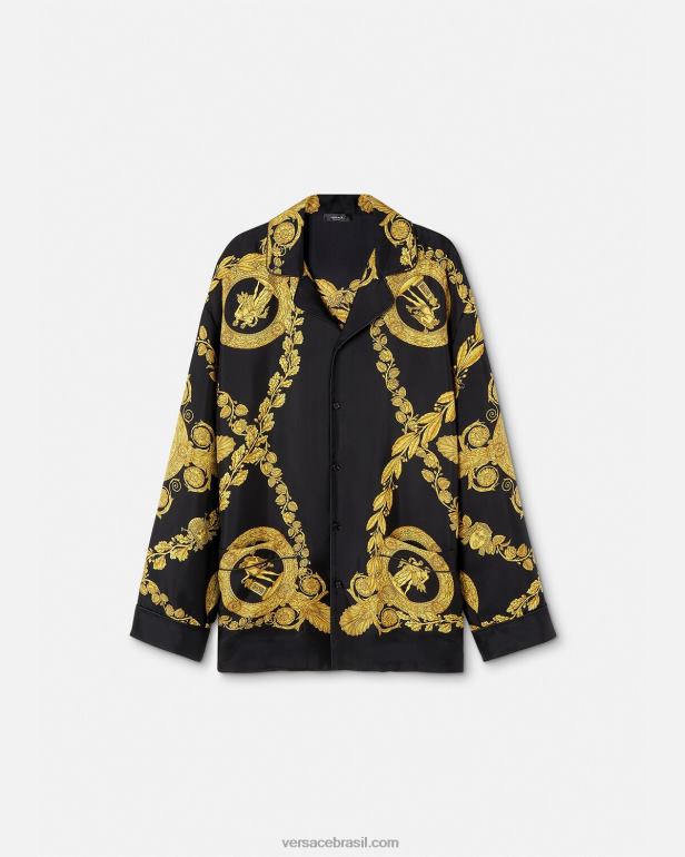 roupas íntimas e moda praia P2TX1741 Versace pijama barroco maschera imprimir homens