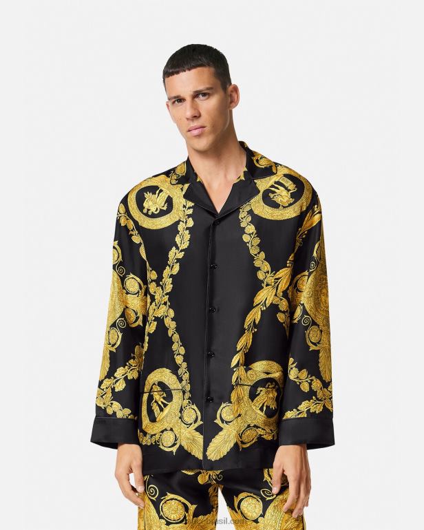 roupas íntimas e moda praia P2TX1741 Versace pijama barroco maschera imprimir homens