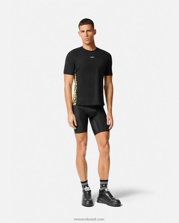 roupas P2TX1456 Versace shorts de bicicleta greca preto homens
