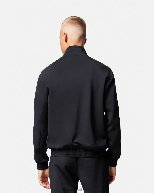 roupas P2TX1458 Versace jaqueta esportiva de nylon la greca imprimir homens