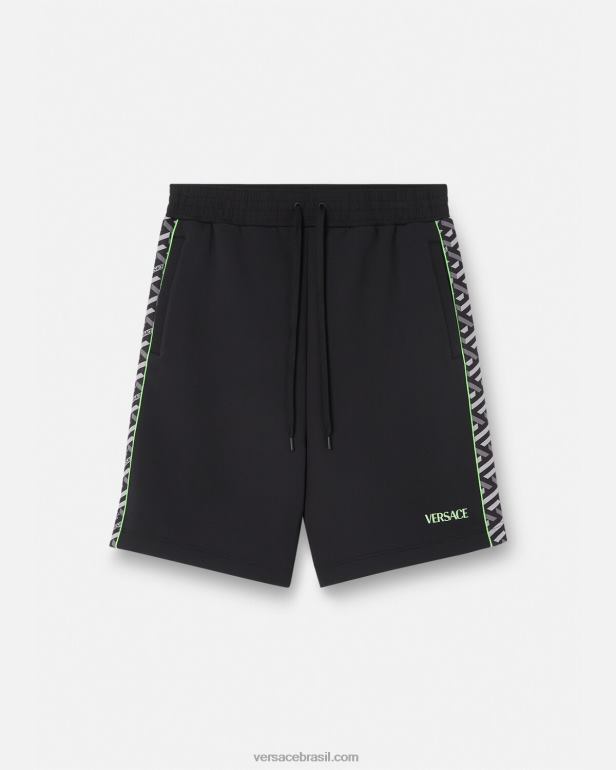 roupas P2TX1459 Versace bermuda de nylon la greca imprimir homens