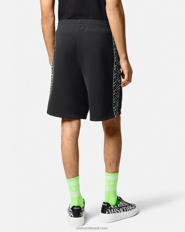 roupas P2TX1459 Versace bermuda de nylon la greca imprimir homens