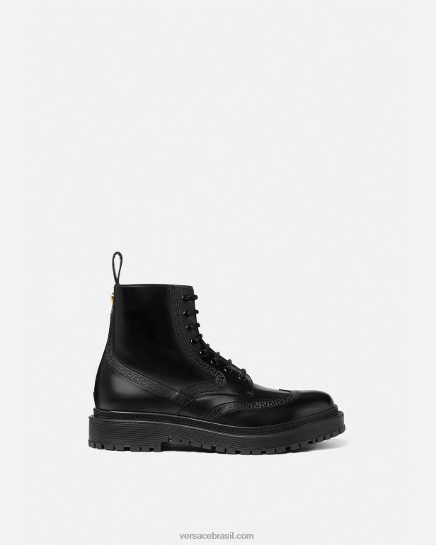 sapato P2TX1579 Versace botins gregos preto homens