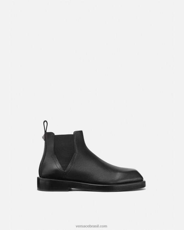 sapato P2TX1580 Versace botas chelsea quadradas preto homens