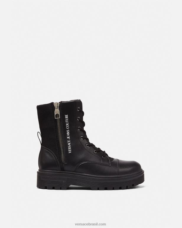 sapato P2TX2464 Versace botins com logo preto homens