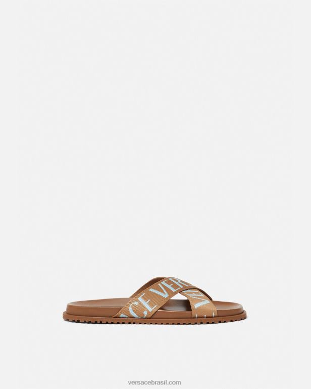 sapato P2TX1585 Versace sandálias completas imprimir homens