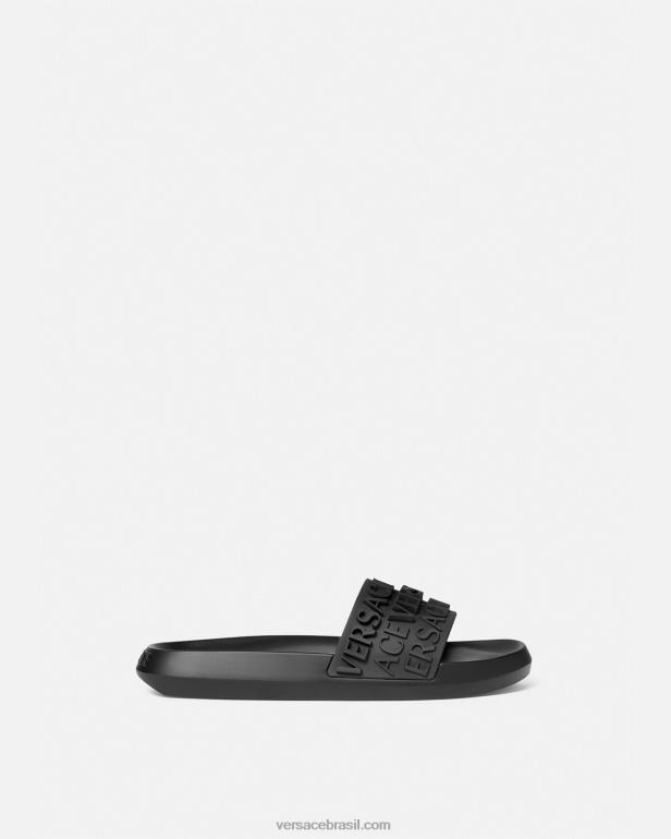 sapato P2TX1593 Versace todos os slides preto homens