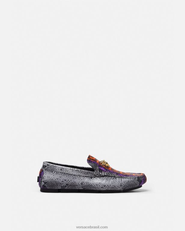 sapato P2TX1574 Versace mocassins python greca estampa la medusa multicolorido homens