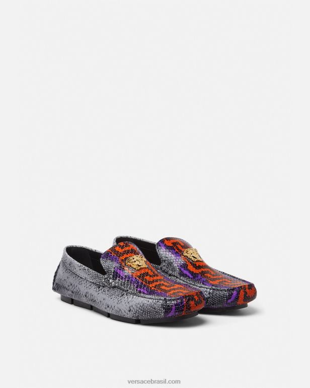 sapato P2TX1574 Versace mocassins python greca estampa la medusa multicolorido homens