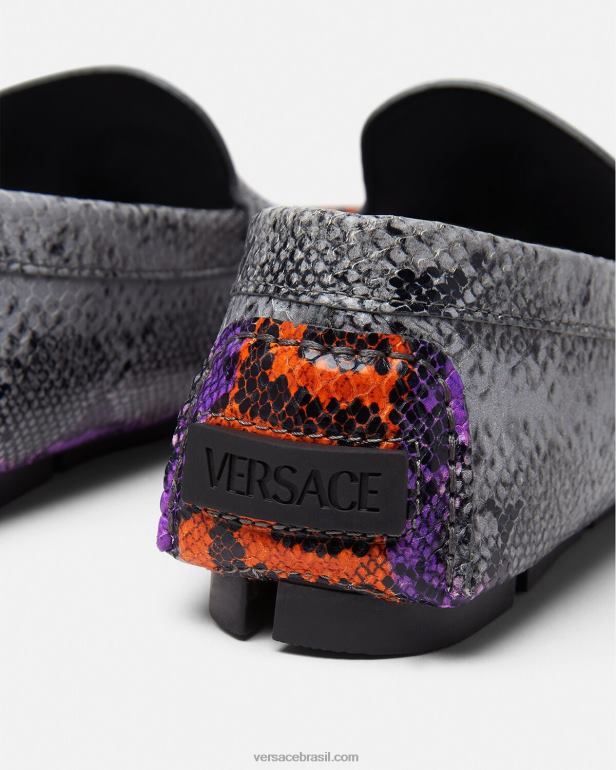 sapato P2TX1574 Versace mocassins python greca estampa la medusa multicolorido homens