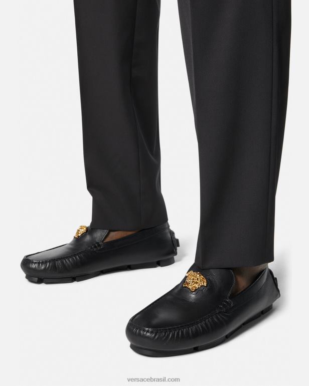 sapato P2TX1602 Versace sapato driver la medusa preto homens