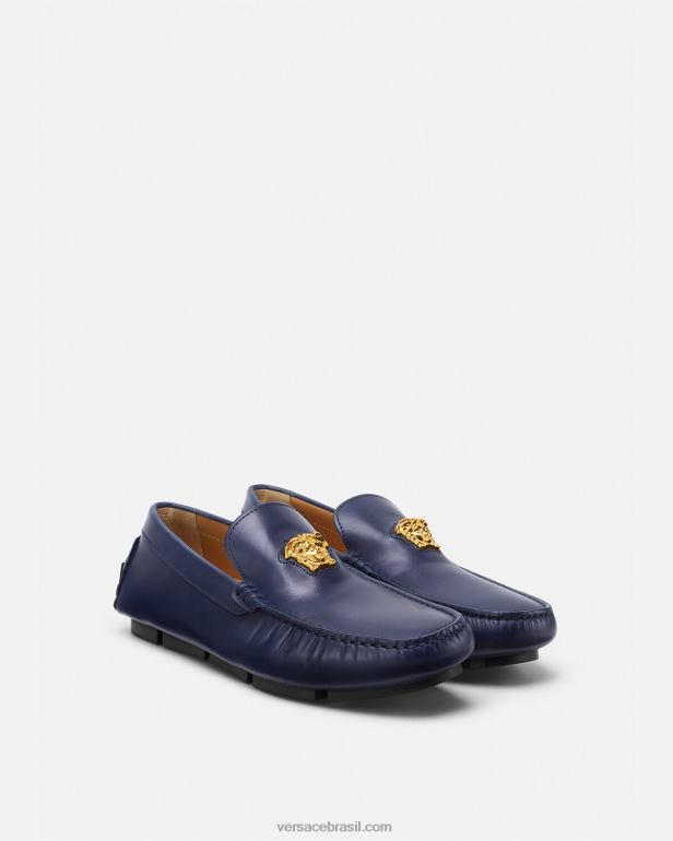 sapato P2TX1606 Versace sapato driver la medusa marinha homens