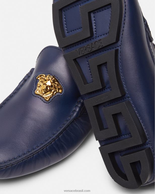 sapato P2TX1606 Versace sapato driver la medusa marinha homens