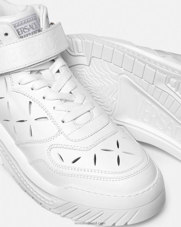 sapato P2TX1541 Versace tênis odissea cortado branco homens