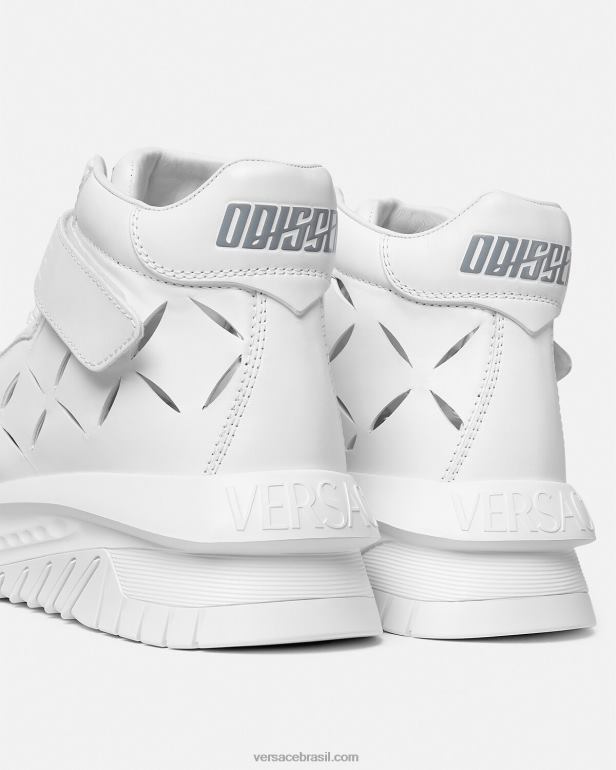 sapato P2TX1541 Versace tênis odissea cortado branco homens