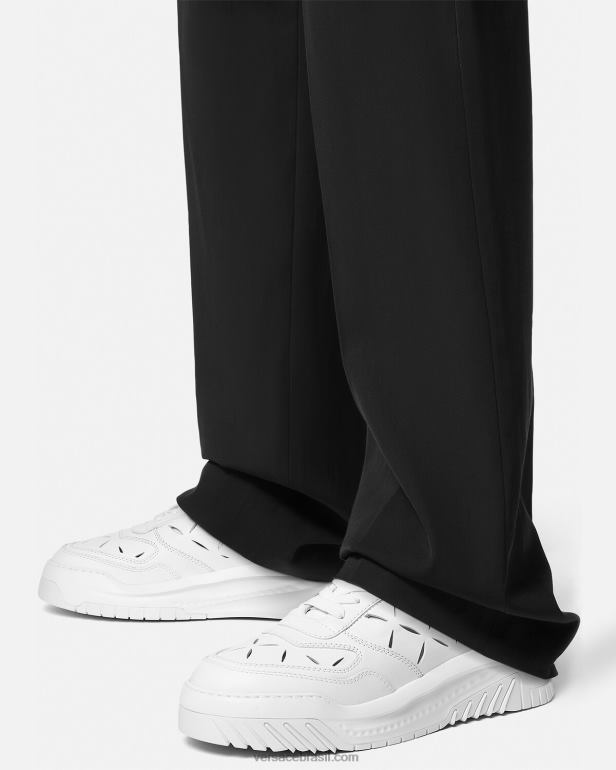 sapato P2TX1541 Versace tênis odissea cortado branco homens