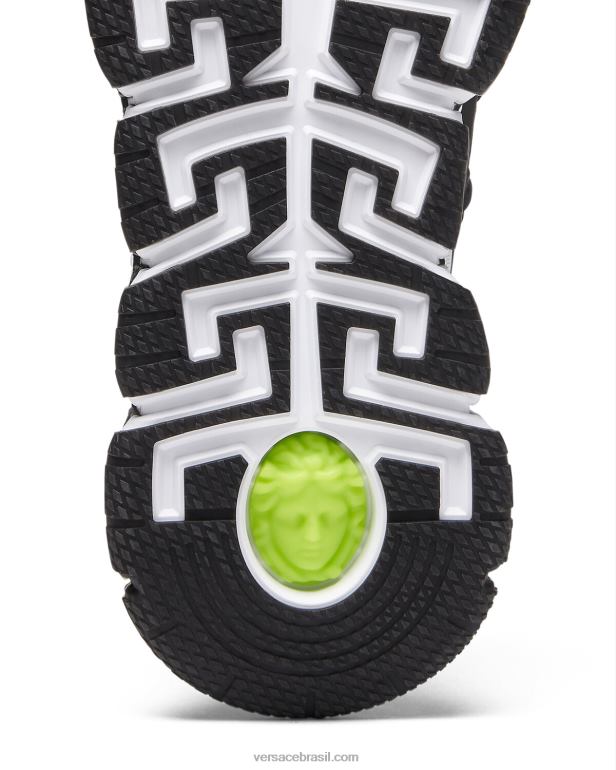 sapato P2TX1543 Versace tênis trigreca com estampa python preto e estampado homens