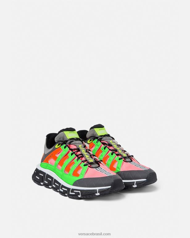 sapato P2TX1545 Versace tênis trigreca multicolorido homens