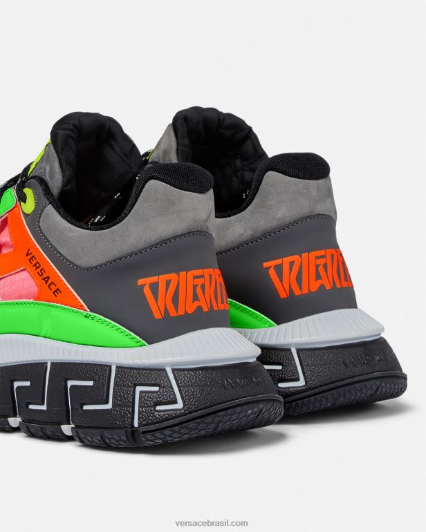 sapato P2TX1545 Versace tênis trigreca multicolorido homens