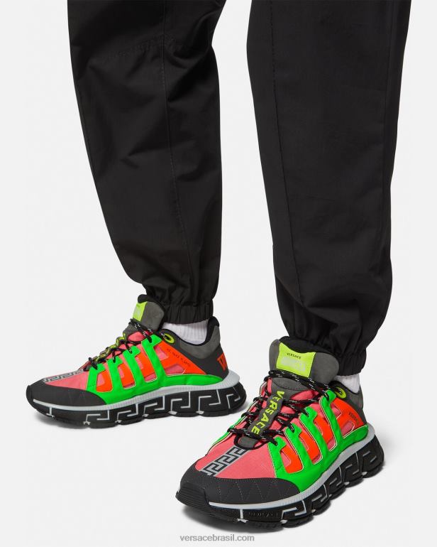 sapato P2TX1545 Versace tênis trigreca multicolorido homens