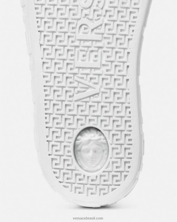 sapato P2TX1550 Versace allover tênis greca preto e estampado homens