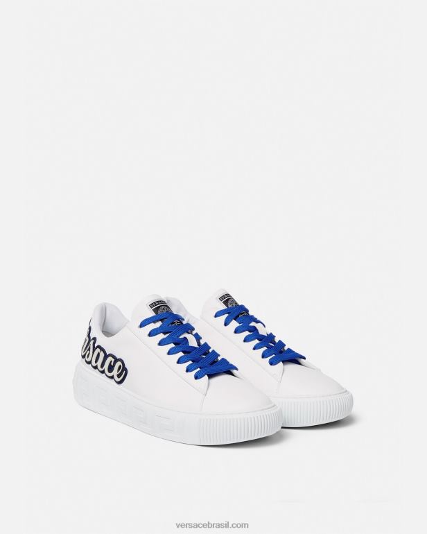 sapato P2TX1557 Versace tênis do time do colégio greca Uma cor homens